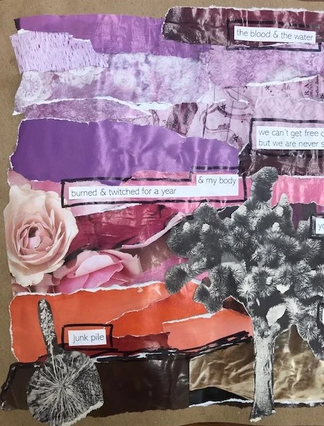 Detail of collage (right) by Laura Maher
