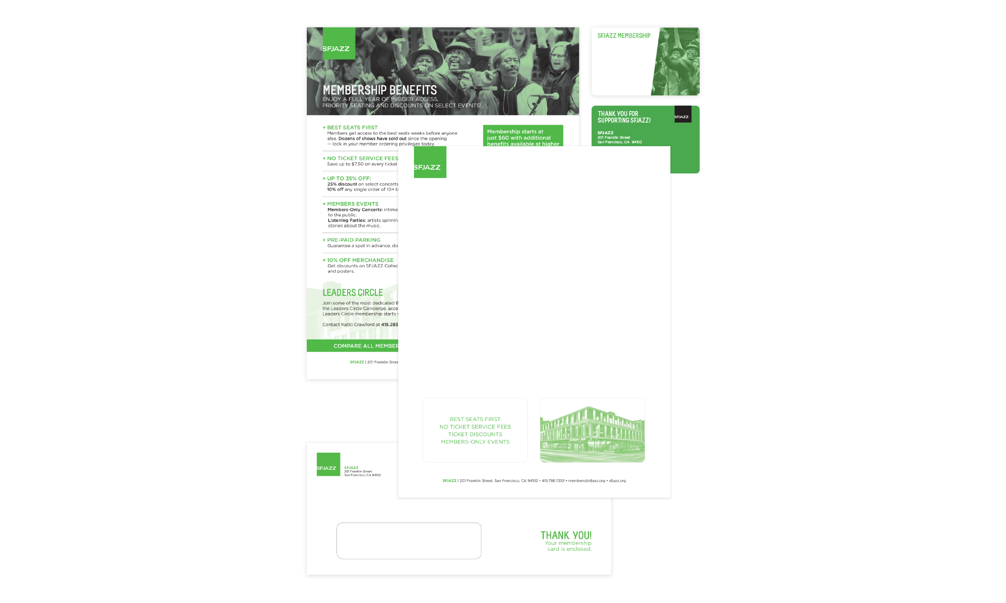 A membership card package was sent to new members and included two cards and a letter about their membership.