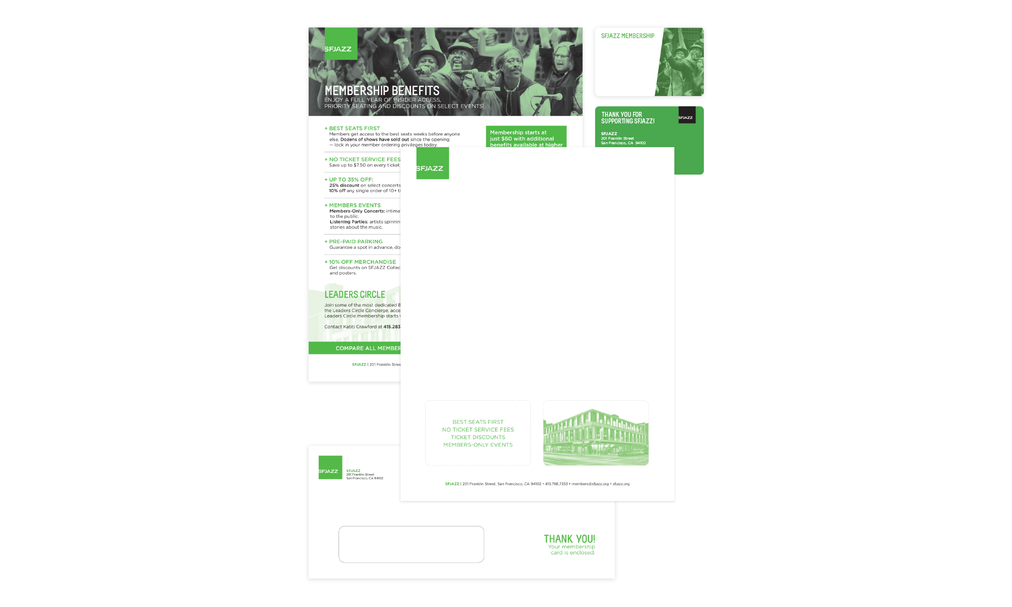 A membership card package was sent to new members and included two cards and a letter about their membership.
