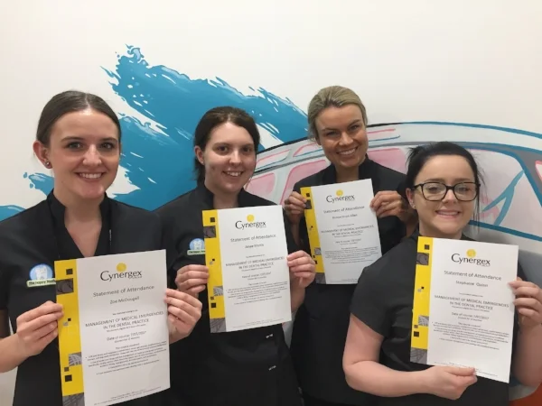 Proud Staff members and Dr Bonnie Hope-Allan with their Certificates