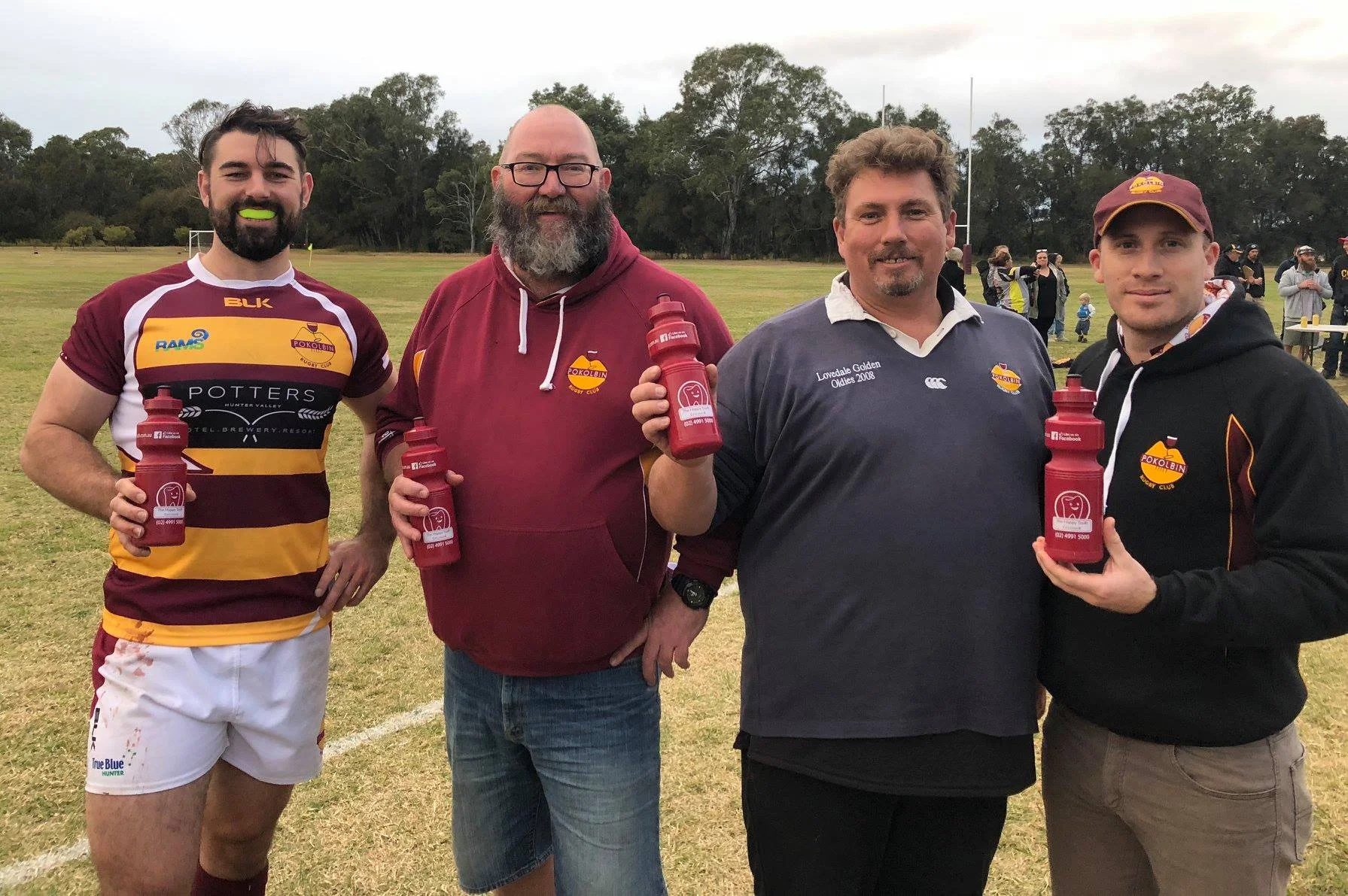 Stuart Garrett (Captain), Michael Doody (Coach), Jerome Scarborough (Club President) and Dr Andrew Murphy