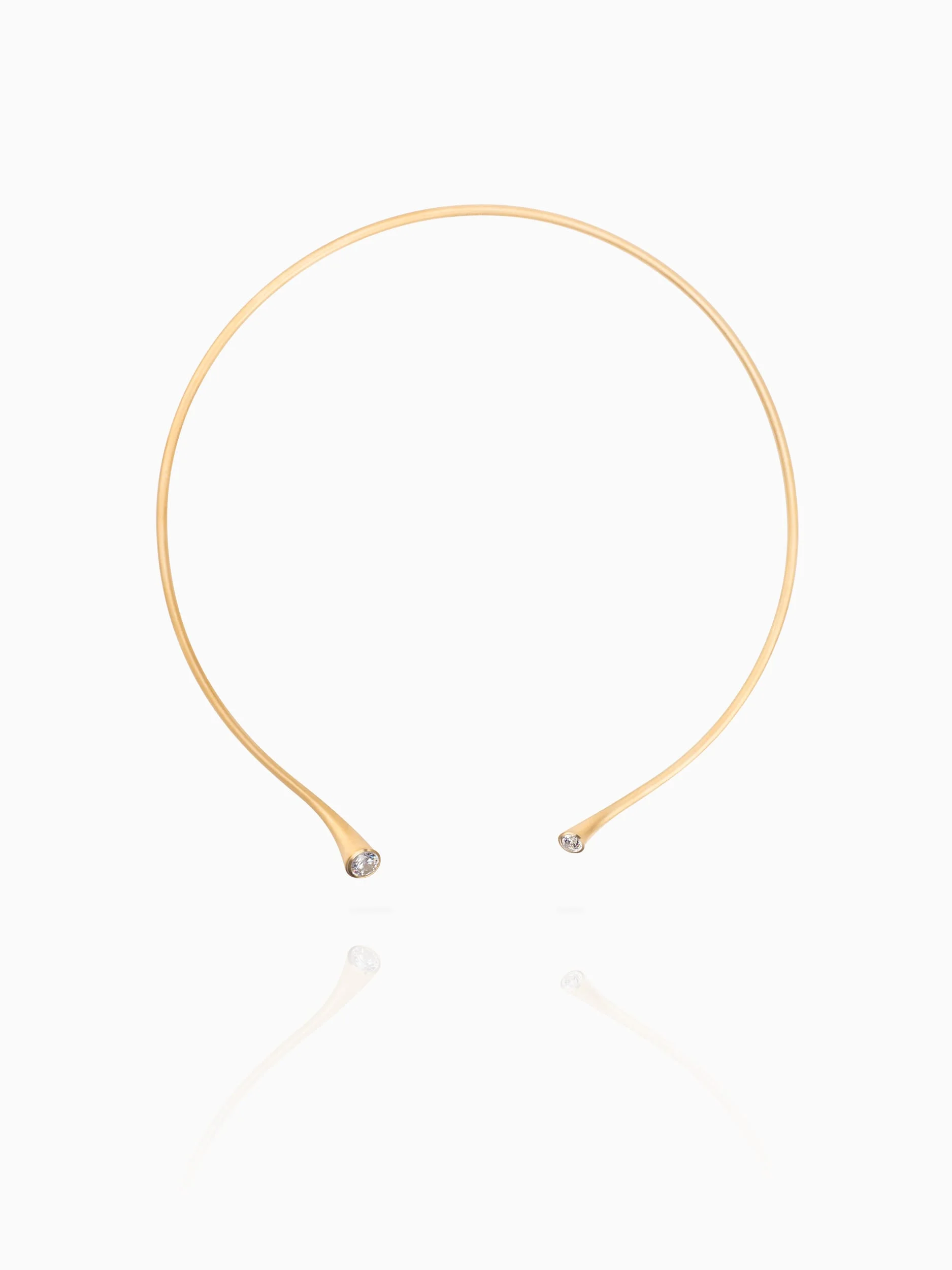 Quite Quiet Transitions Collier with Lab-grown White Sapphire Fairtrade Gold