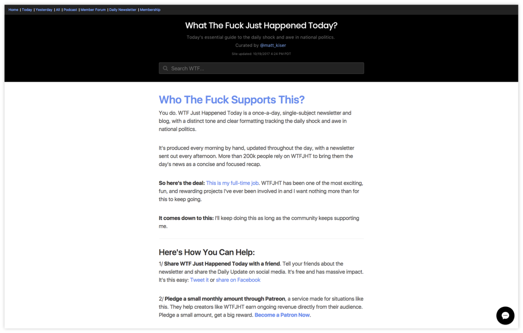 WTFJHT’s membership program pitch .