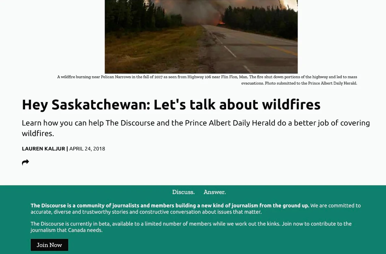 Environment reporter Lauren Kaljur published callouts via the Discourse newsletter, web, and social channels to help launch a biweekly wildfire newsletter. She wanted to tap readers’ knowledge about the human and environmental issues tied to wildfires.