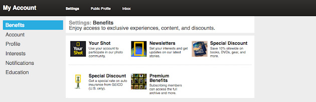 New National Geographic members are greeted with a series of open benefits, including access to the Your Shot community, tailored newsletters and discounted merchandise.