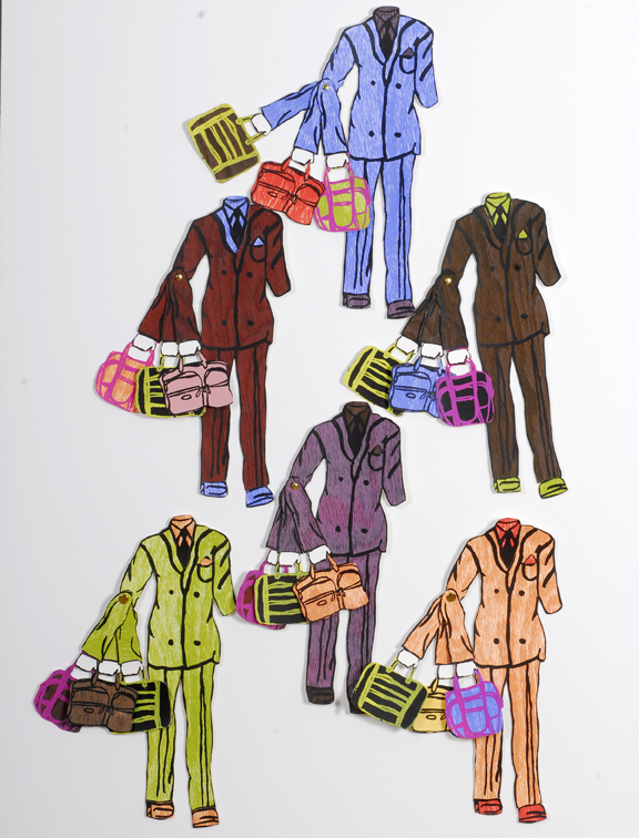 Paper Dolls (Version 2). Screen Prints/Woodcuts. 2007.