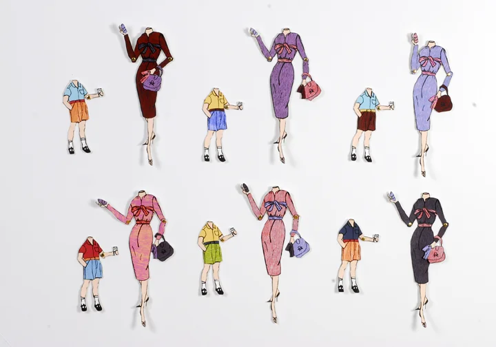 Paper Dolls (Version 1). Screen Prints/Woodcuts. 2007.