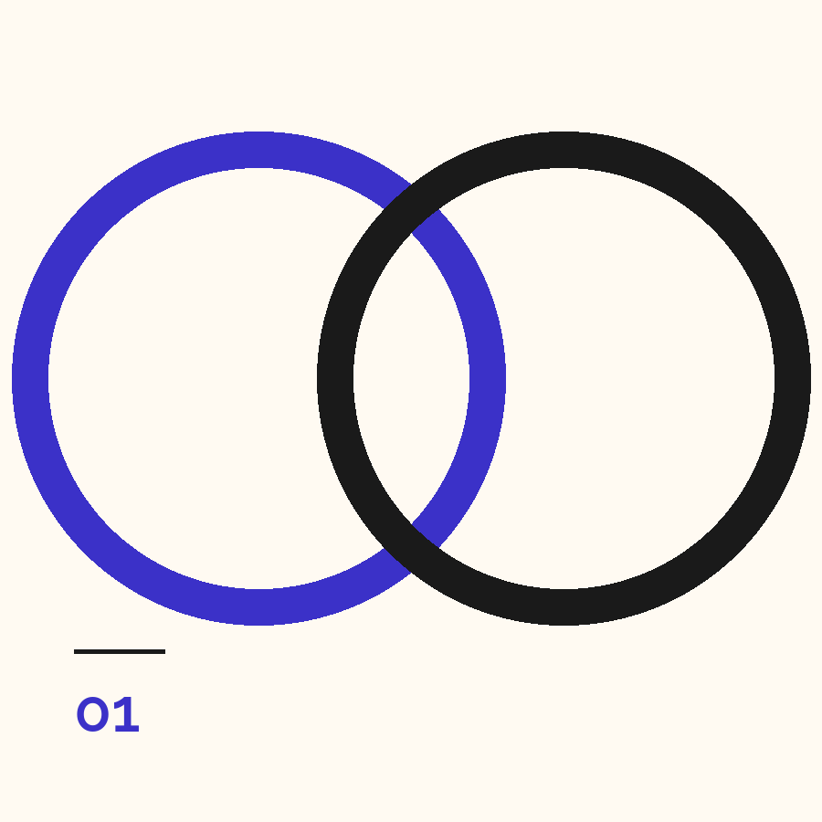 Executive coaching mark: two overlapping circles