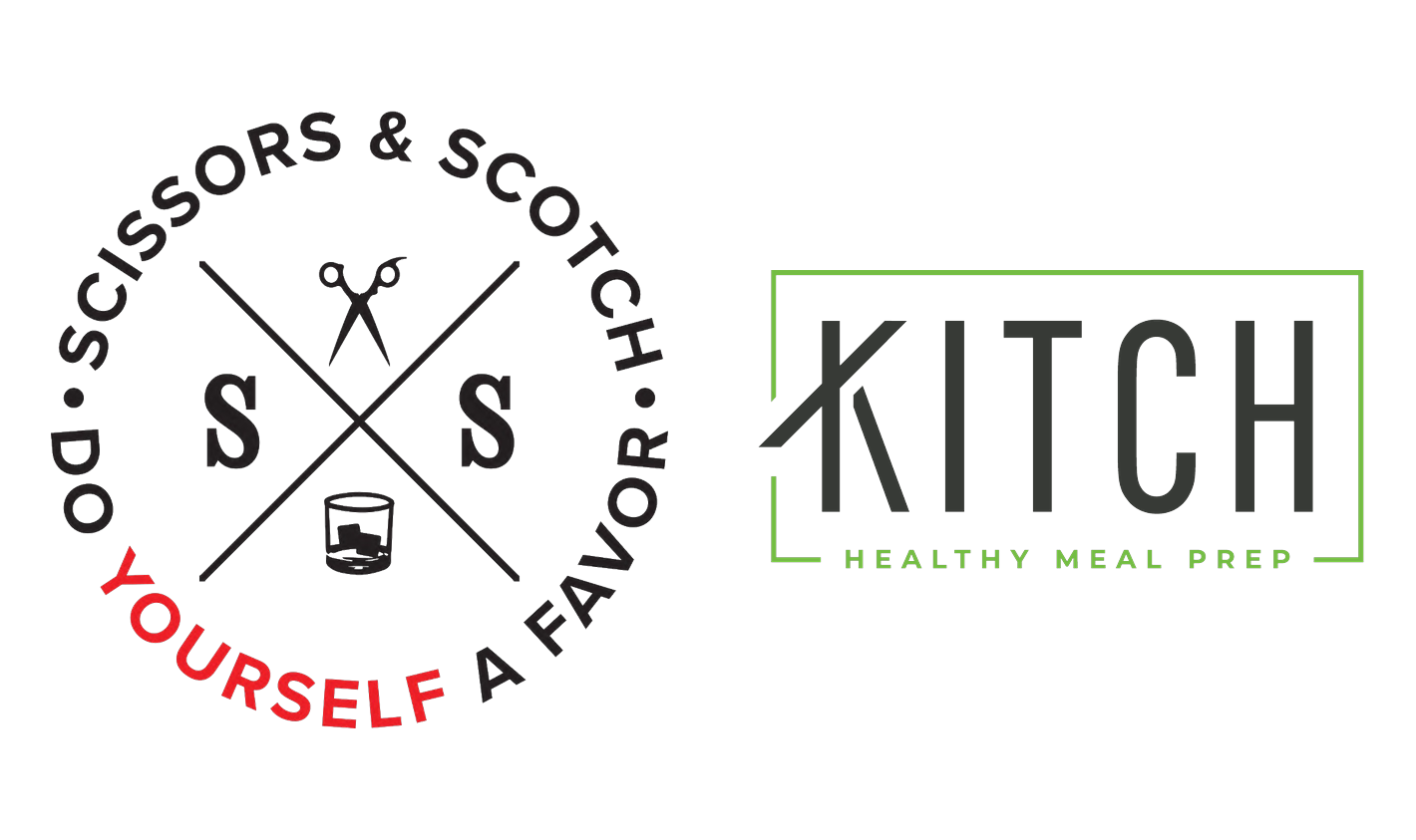 Scissors and Scotch and KITCH Meals logos