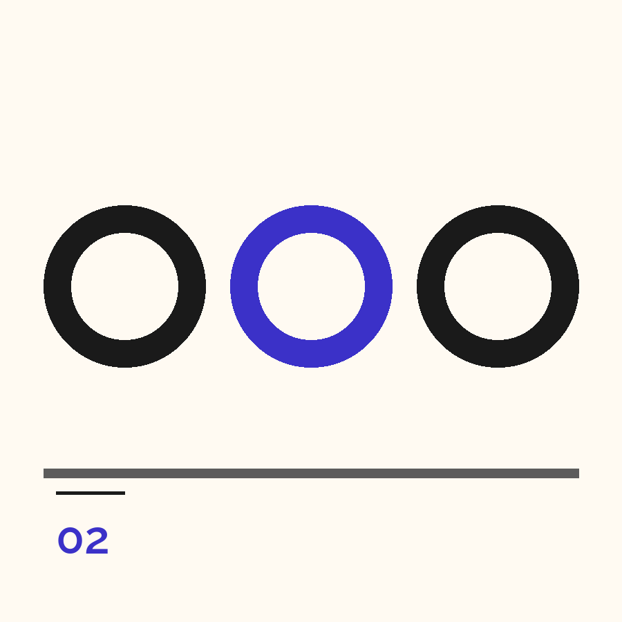 Leadership team alignment mark: three circles in a row