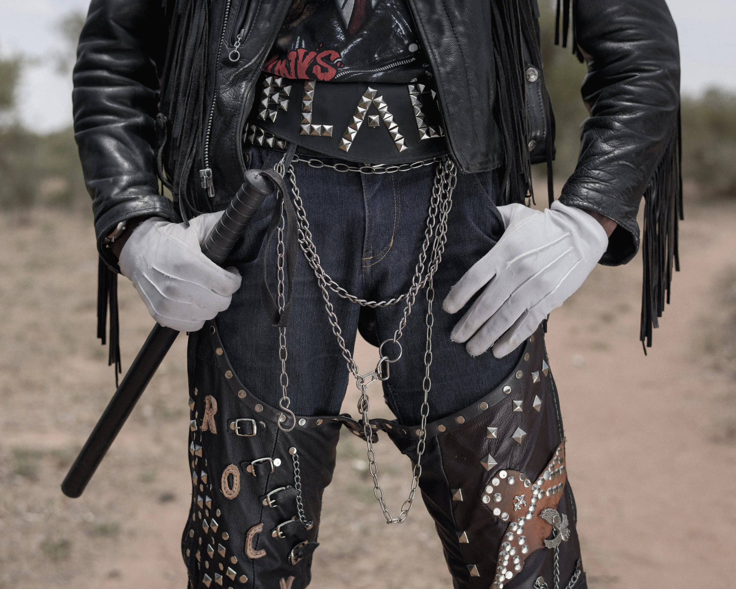 Botswana, Gaborone, December 2015 Portrait of 21 years old “Blade”: "I work in a bakery at Woolworths, I love rock n roll and I started listening to metal in 2012 , I used to see music videos for Hammer Fall in MTV channel and I liked the way there were looking on stage, dressed in leather pants and nice boots, I started buying metal attire and that’s how I became a rocker." Pep Bonet / NOOR