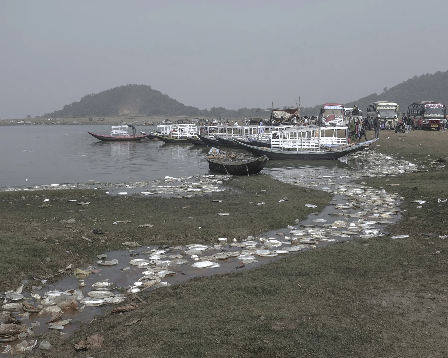India, Maithon Dam, January 2016. Lunch is over.