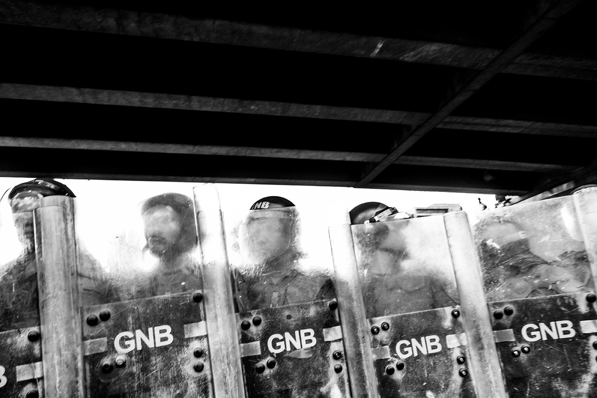 Venezuela, Caracas, April 2013, Bolivarian National Guards during a demonstration against Maduro and the Bolivarian Revolution.