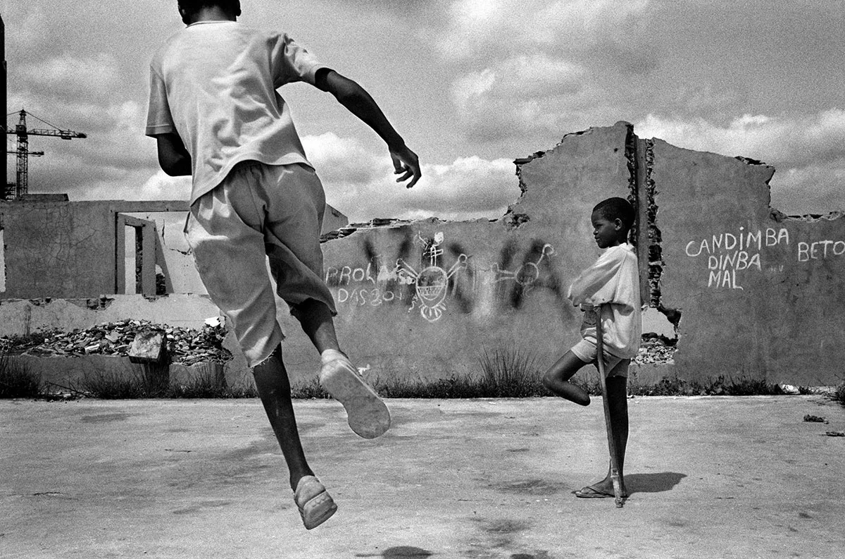Angola, Luanda, April 1996, Street children. Numerous children mutilated by personal mines survive by begging in the city center.