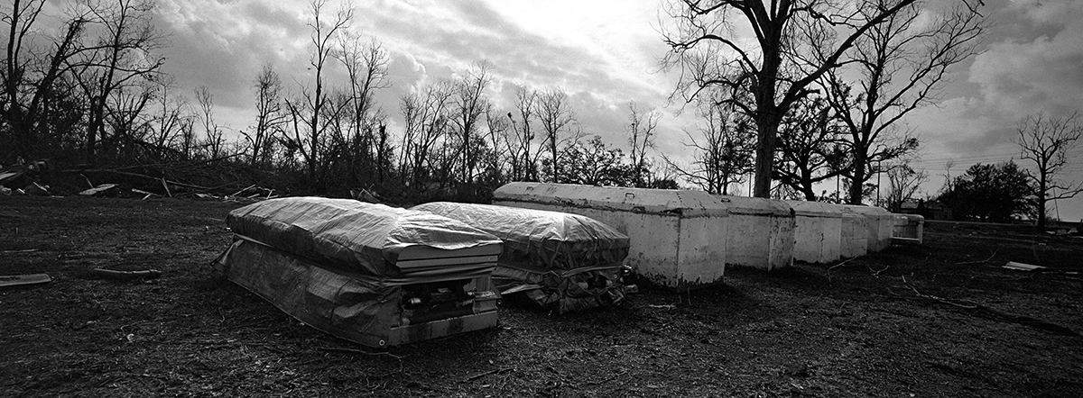   USA, Violet, January 2006, Coffins that were not reburied after the hurricane.  