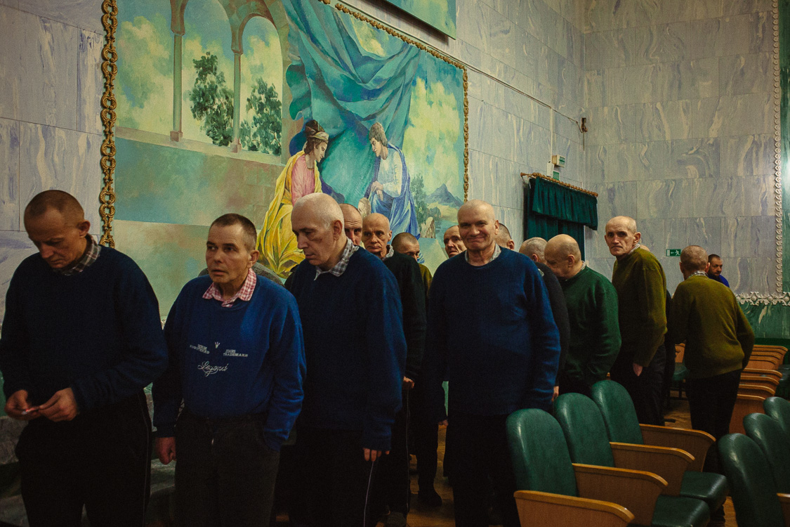  Residents of the psycho-neurological residential care facility for the elderly and disabled #3 are leaving concert hall after the performance organized by volunteers. February 2, 2018, Minsk, Belarus.

Such events are almost the only opportunity to 