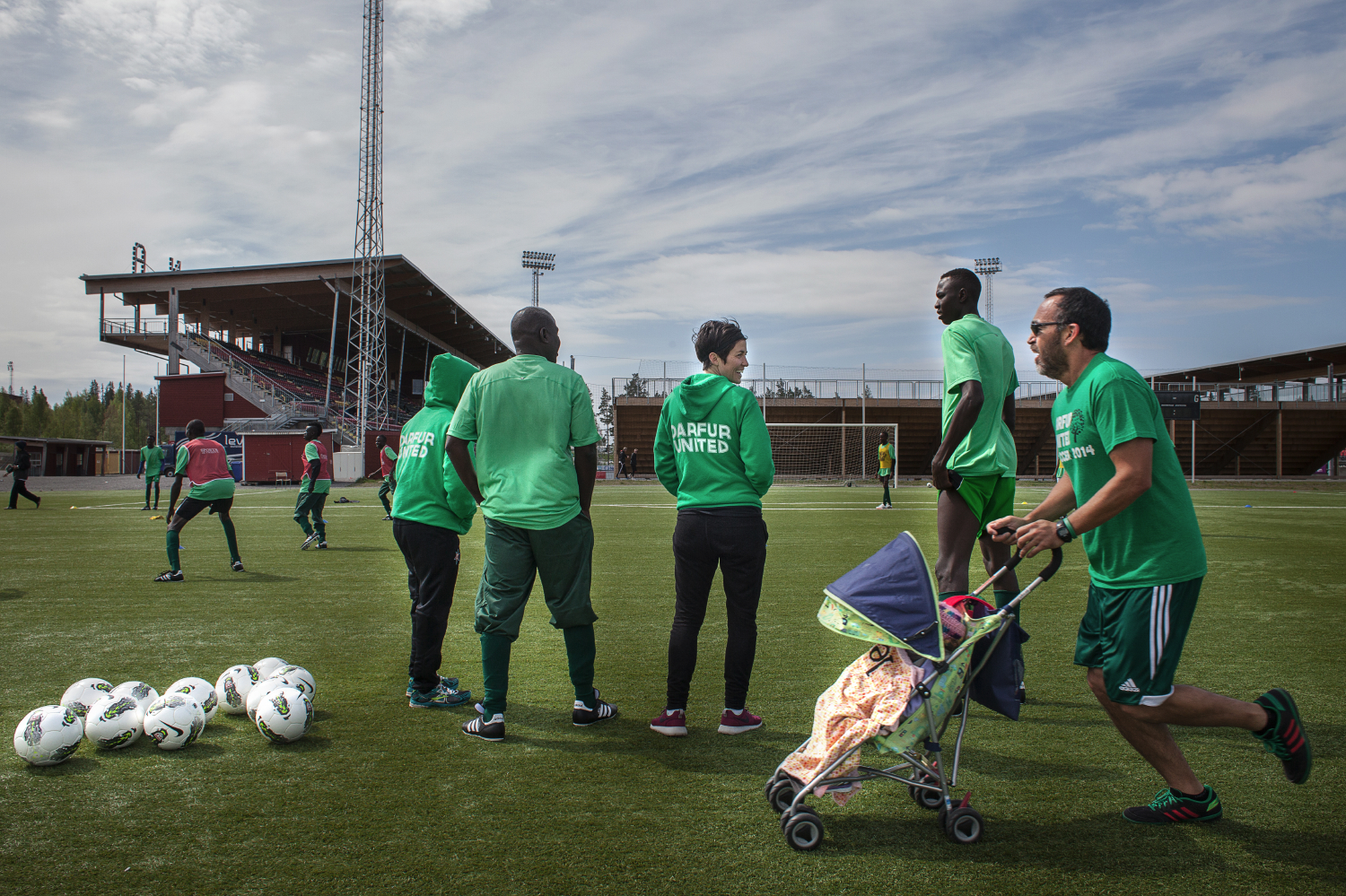  Sweden, Ostersund, June 2014.
Darfur United�s team training for a match in the Ostersund Arena. 