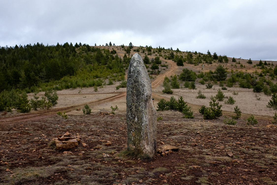  A Menhir dating back to around 2000 B.C. Cham des Bondons, February 23, 2016. Pre-historical human activities are widely documented in the Cévennes, and today's natural beauty of the landscapes seems to indicate that man and nature lived in a relati