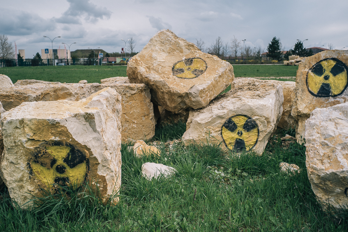  In front of the laboratory of Bure, France.  
Bure is an isolated village of 82 inhabitants in eastern-north France. It has become the new frontline of ecological activism. In the next 10 years, the most dangerous nuclear waste will start to be buri