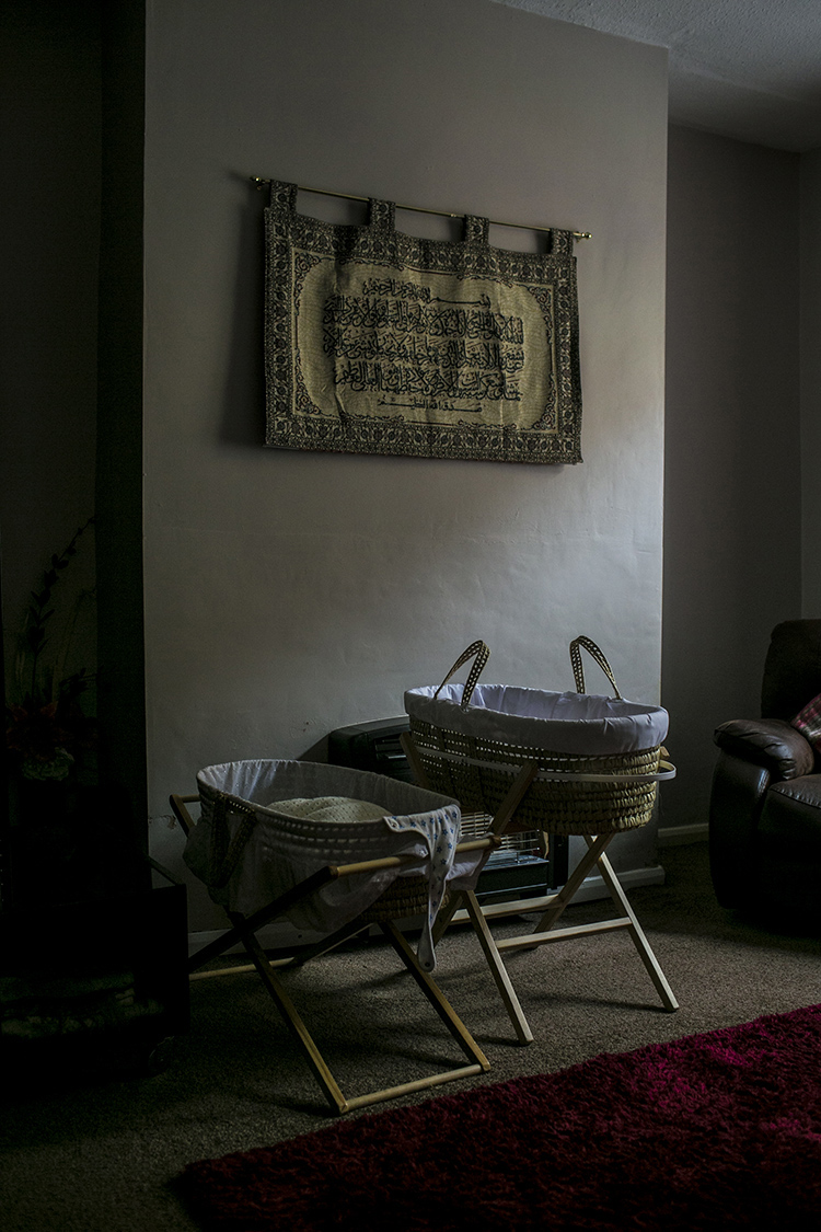  Two newborn twins in a home in Westwood. 