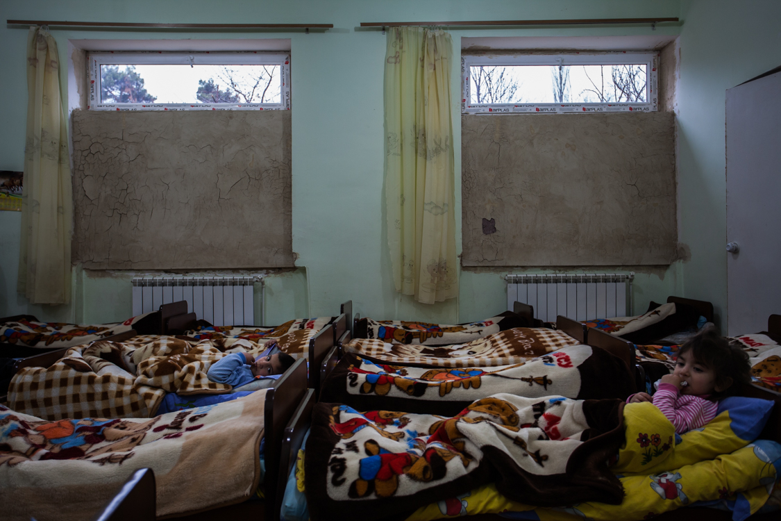 Armenia, Chinari,  9 February 2015

During the last few years the kindergarten of Chinari village turned into one of the targets for Azeri Army. For security reasons, the state blocked all the windows and even at noon electrical light is needed here