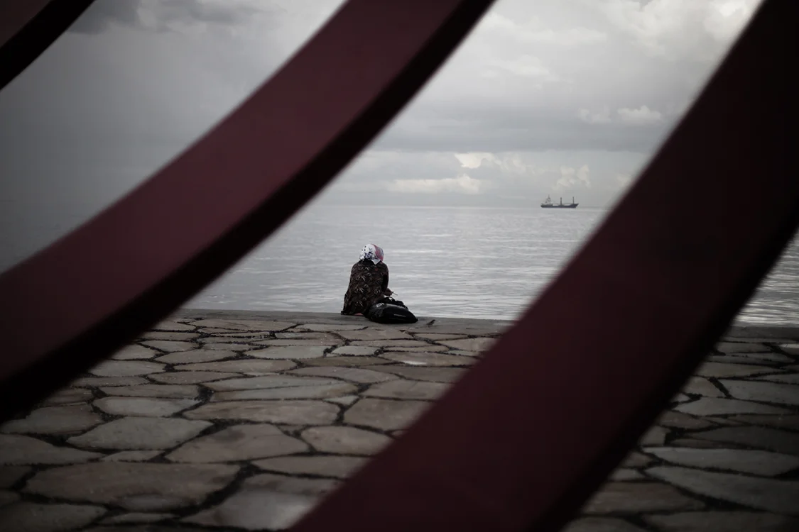  Izmir, on the coast of Aegean Sea where refugees start their journey to Greece, Europe.  