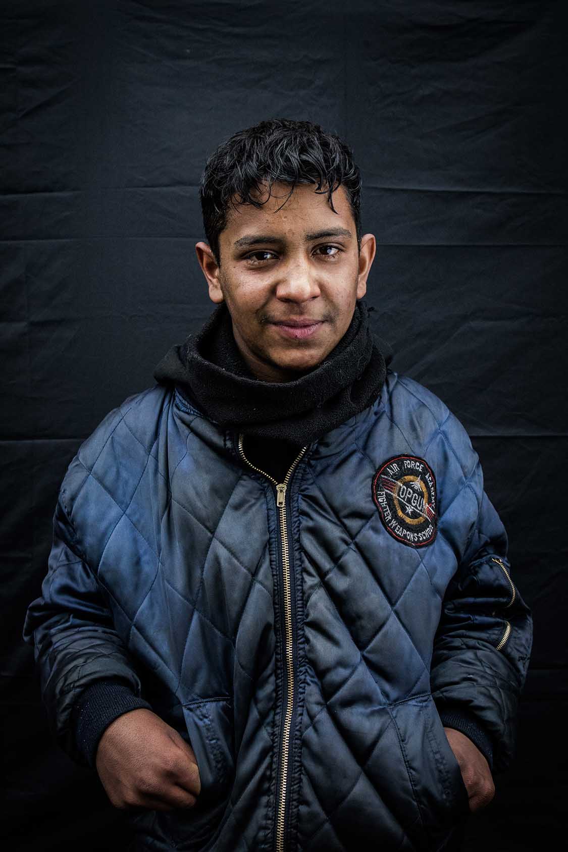  Ahmed, 13. Afghanistan.
"I am not afraid anymore. We walked six days in the forest to cross into Bulgaria. The police was after us. 
The smugglers were beating us as we were too slow." 
