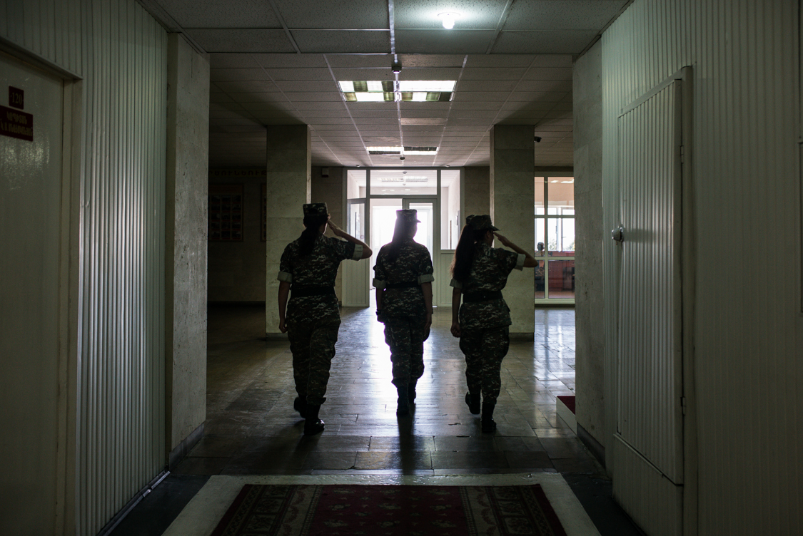  Cadets saluting, Yerevan Military University 