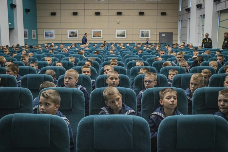 Murmansk Russia September 2018:
Nakhimov Naval School in Murmansk
the Russian government paid great attention to patriotic education of the new generation,
Under the decision of the Russian President Vladimir Putin, there have nine presidential
Cadet and Nakhimov schools established countrywide over the last five years. In total, there are 29 pre-higher education schools in the Russian Federation.