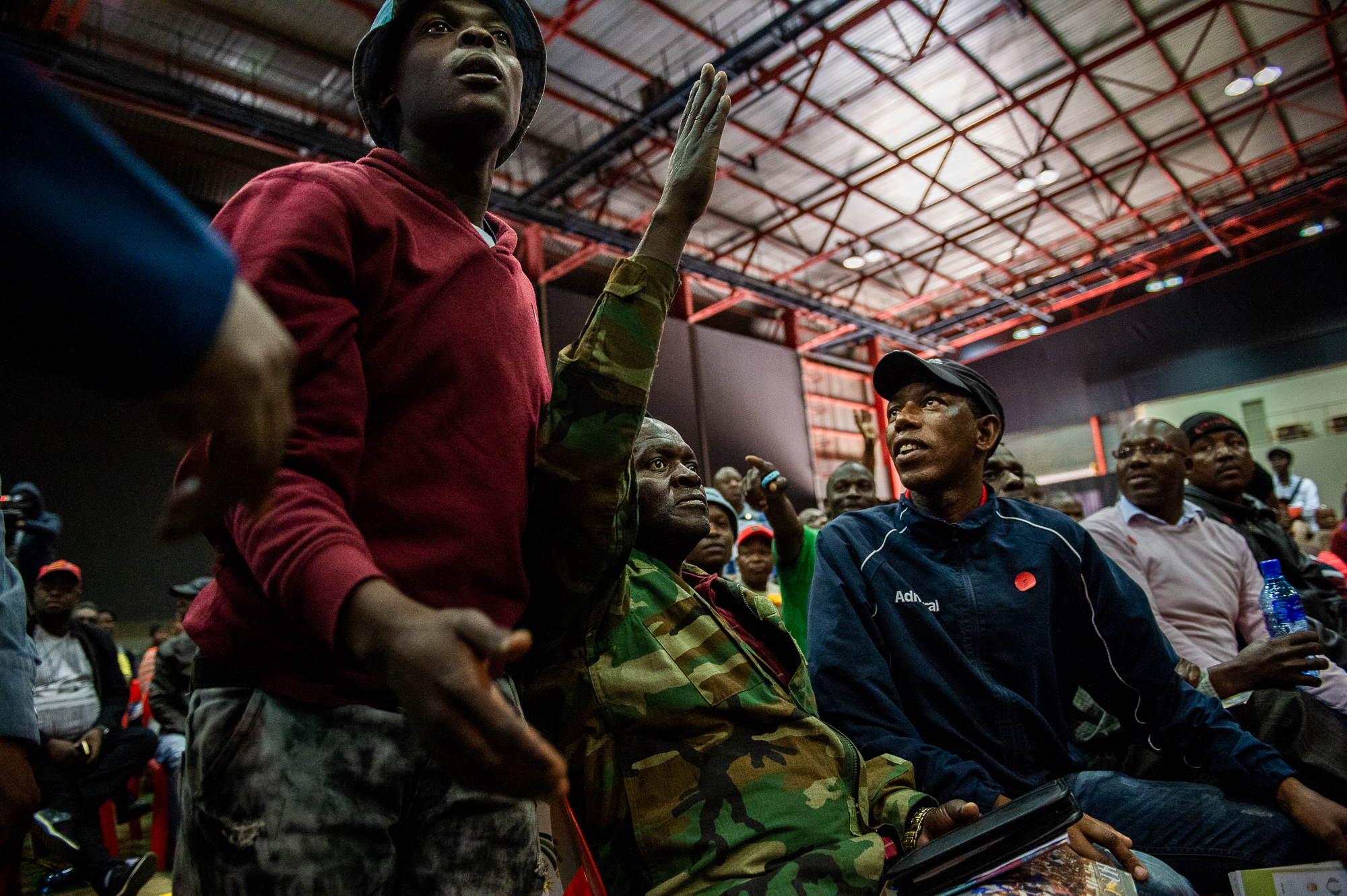  South Africa, Pretoria, 28.07.2018 // The land debate is often highly emotional. During a public hearing in the Heartfelt Arena in Pretoria, people of the audience get upset about one of the presented opinions. // Lucas Bäuml 