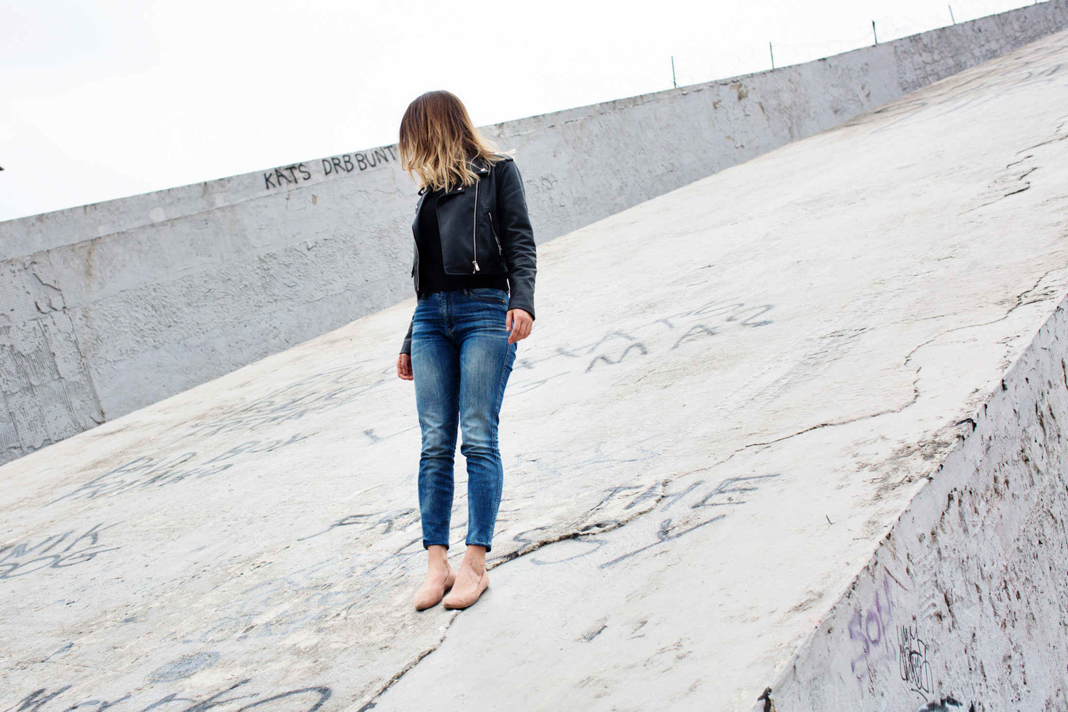 Agida, 22, standing on the Pyramid building in Tirana, Albania. 