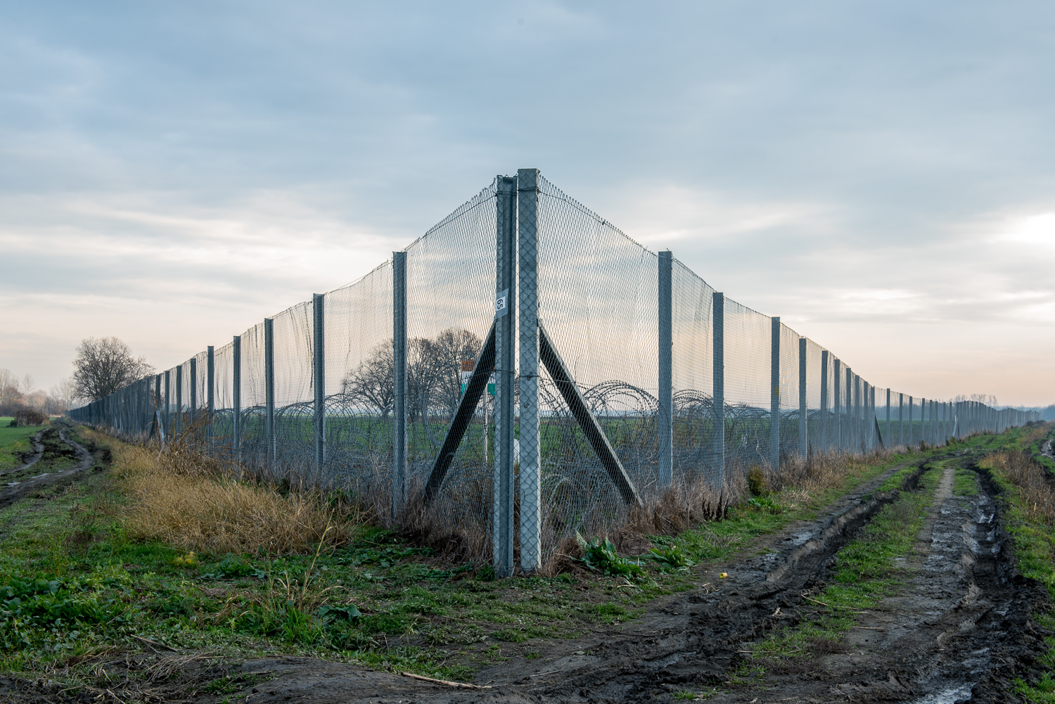  The border barrier which separates Hungary and Croatia near Kásád, Hungary 25 November 2017. The fence was constructed in the middle of the European migration crisis in 2015, with the aim to ensure border security by preventing immigrants from enter