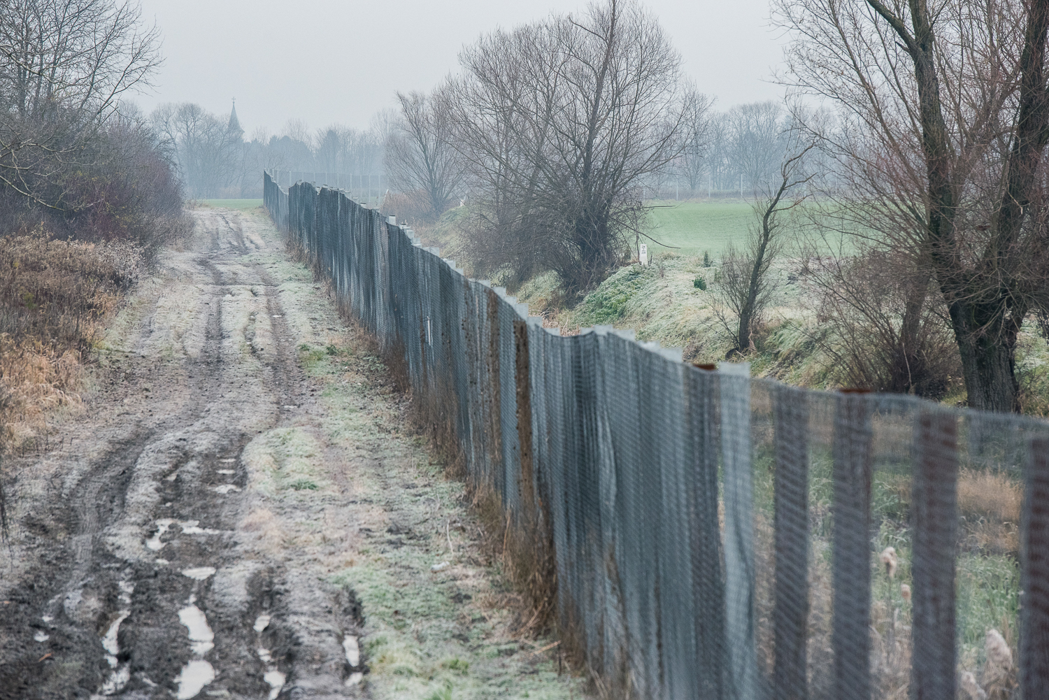  The border barrier which separates Hungary and Croatia near Illocska, Hungary 2 December 2017. The fence was constructed in the middle of the European migration crisis in 2015, with the aim to ensure border security by preventing immigrants from ent