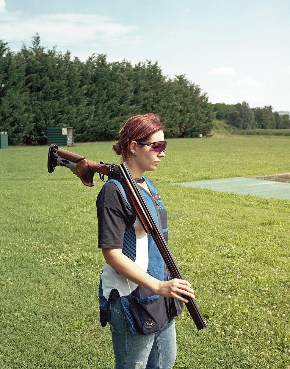  Montebello, Italy, 2018
Laura a young woman from the small town of Montebello at the local shooting range 