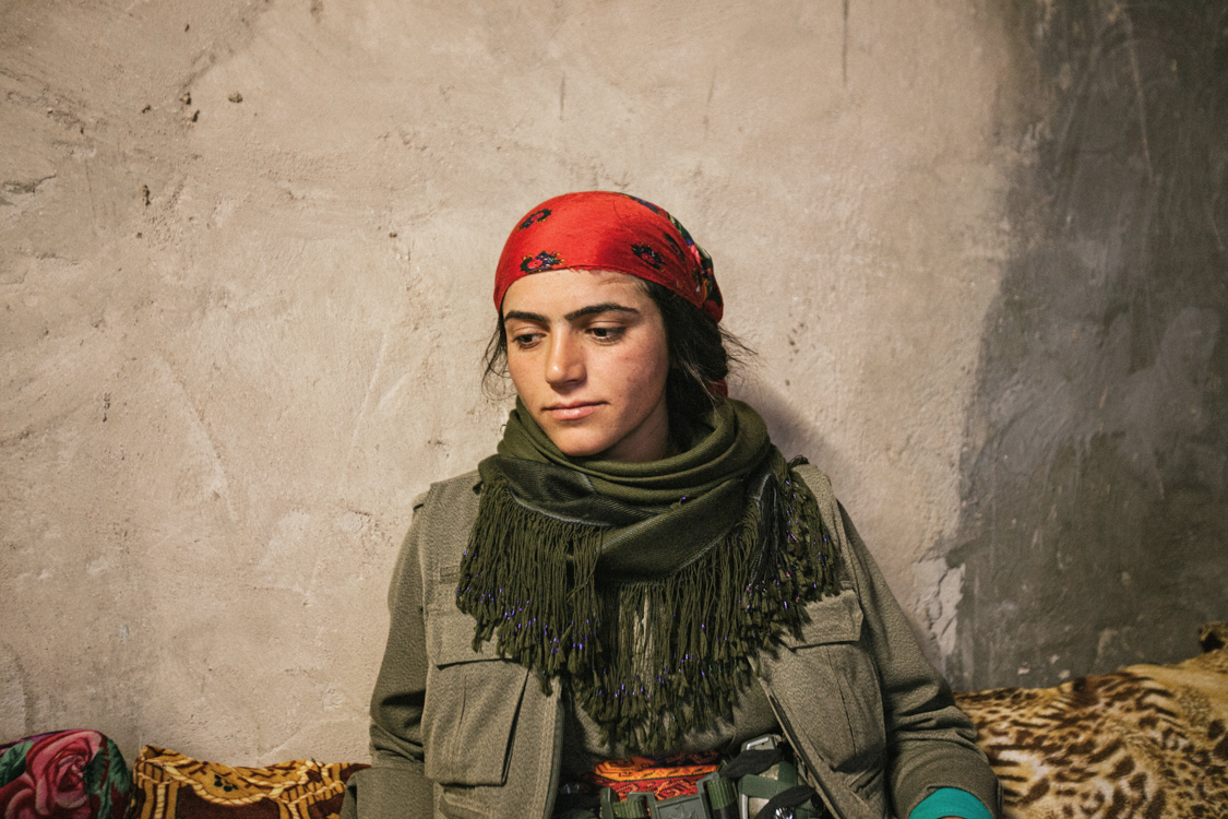  Gulchin (Munire Mina), a fighter from the HPG, few months before she died. Sinjar, Iraq, November 2015. 