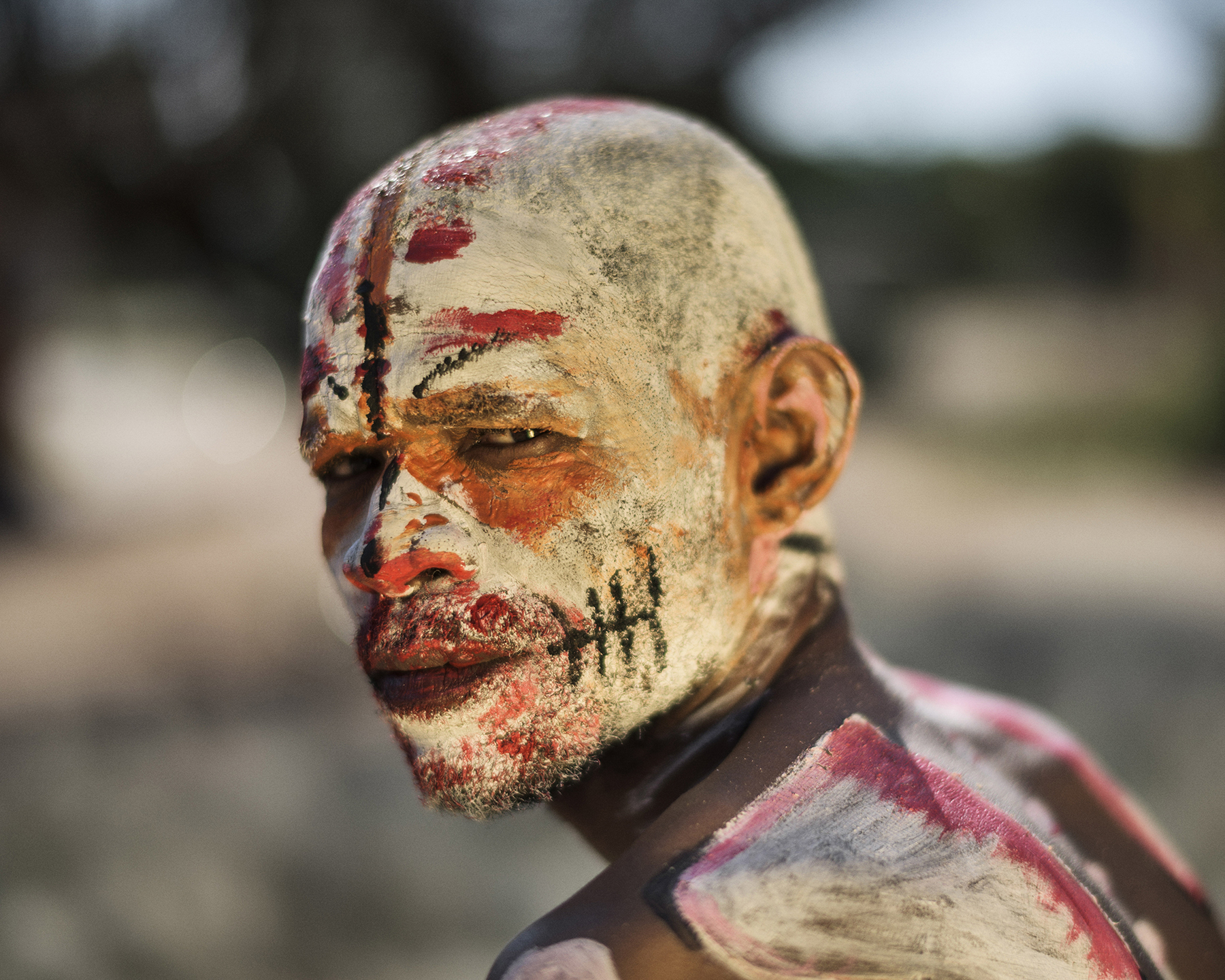  Botswana, Ghanzi, May 2017

8th Anniversary Overthrust "Winter Metal Mania Fest 2017" at Ghanzi community Hall.
Nelson McIntyre aka ?Death?, 30 years old, he is from Ghanzi, works in fabrication. His father was also a rocker and an artist, they both