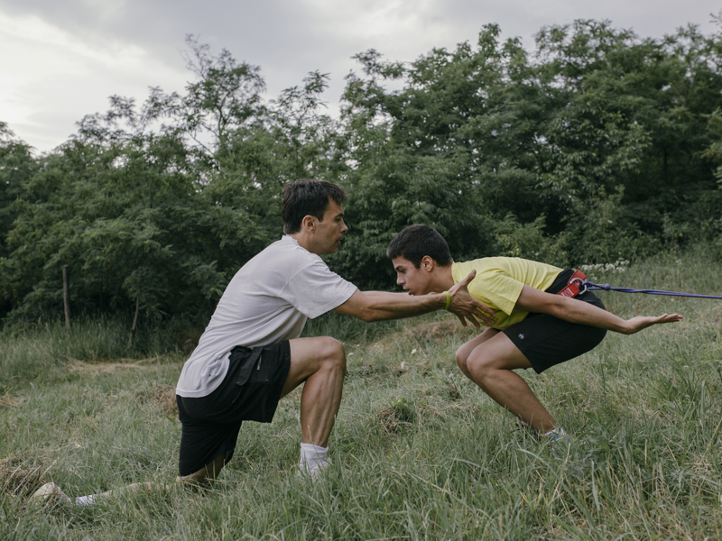  Nenad and Nikola (15) have training in the field located in Kostolac. Nikola trains here often with his father, he works on technics and physical strength, and he prepares to go to Slovenia where he will have many more conditions for work and progre