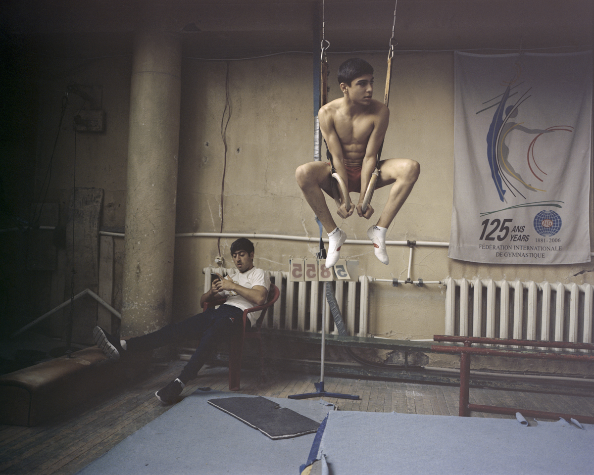  Gagik Xacikyan, multiple youth champion of athletics, is waiting for his daily training in one of the oldest gyms named after the two times Olympic Champion, Albert Azaryan.  