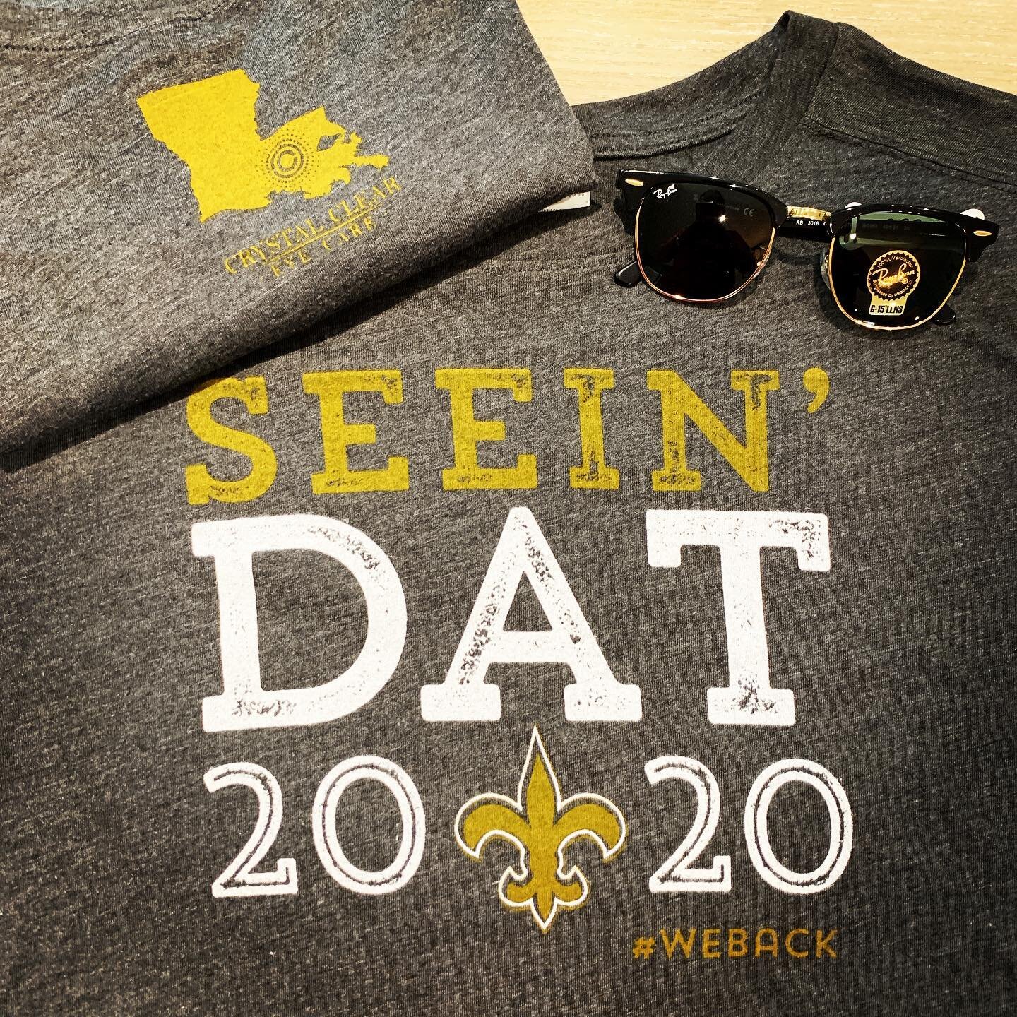 Crystal Clear Eyecare will be closing at Noon on Friday October 4th! Plenty time to come grab your T-shirt and be game day ready!! $15 #seeindat2020 #whodat #blackandgoldtothesuperbowl ⚜️⚜️⚜️