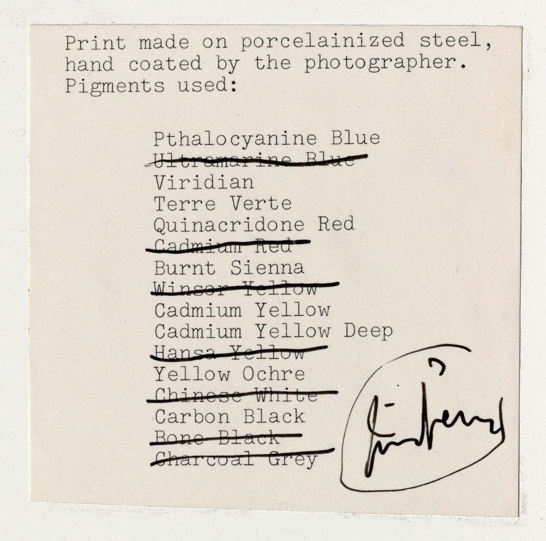 Irving Penn, Cretan Landscape , detail from verso, 1964. Gum bichromate print. © Condé Nast