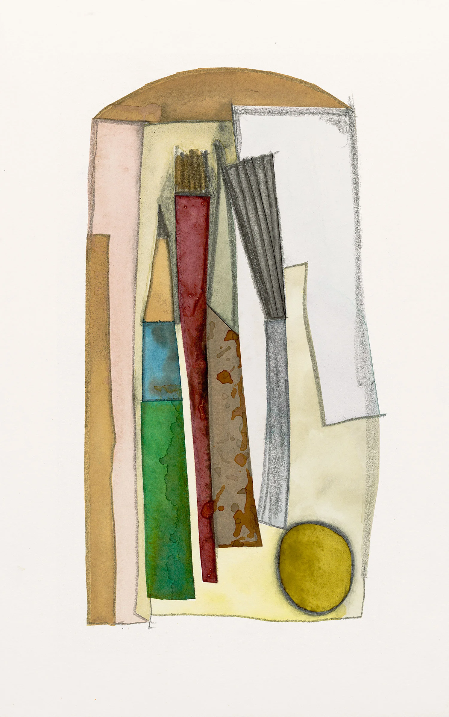 Irving Penn, Drawing Tools , 2006. India ink and watercolor with gum arabic over inkjet print on paper. © The Irving Penn Foundation