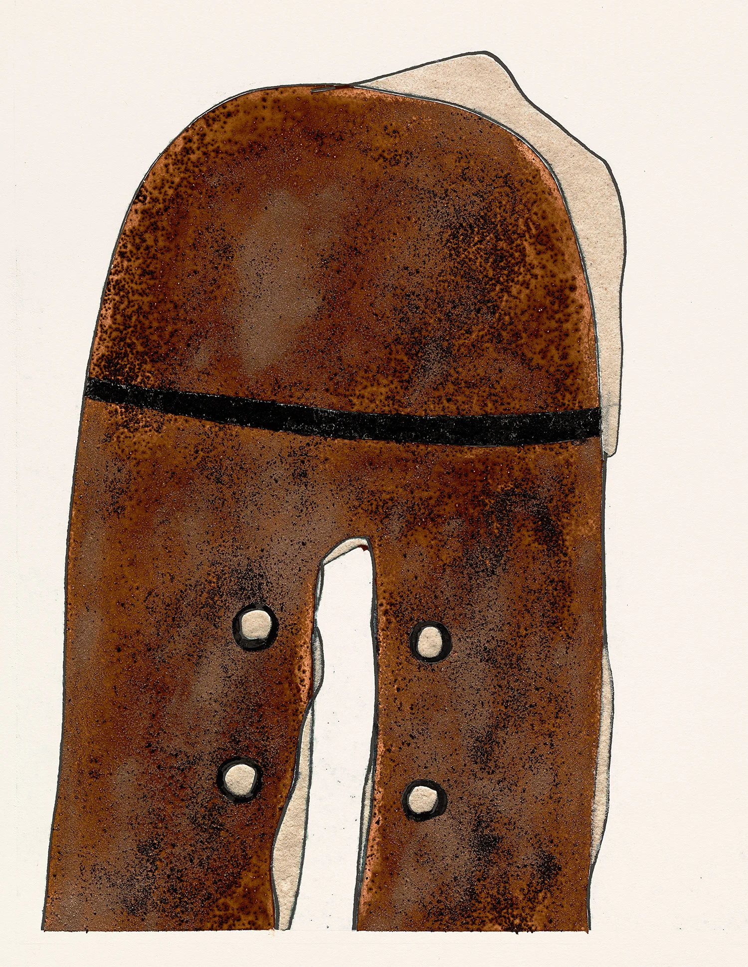 Irving Penn, A Worn Shoe , 2005. Watercolor with sand and gum arabic over inkjet print on paper. © The Irving Penn Foundation