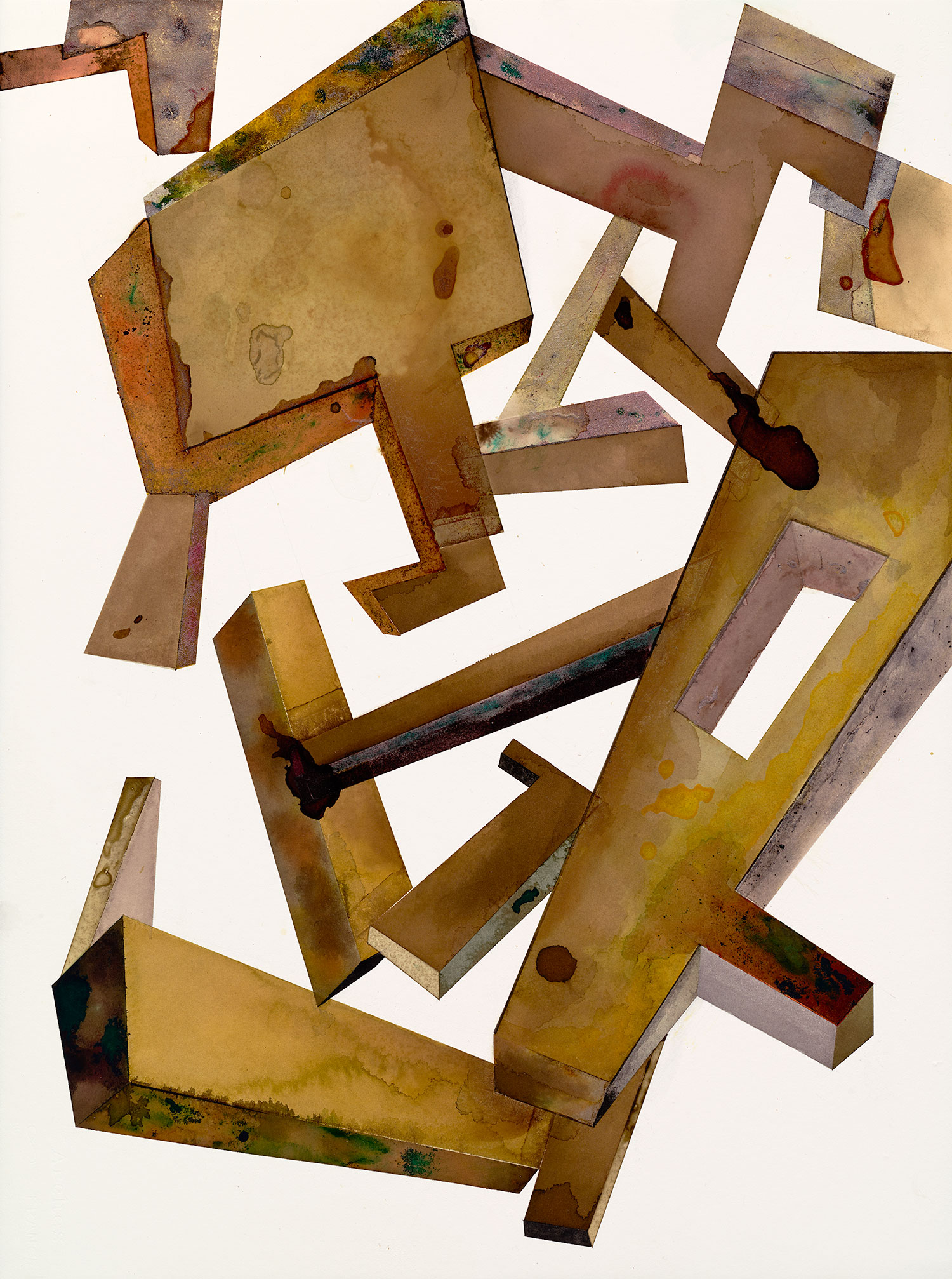Irving Penn, A Temple Destroyed , 2006. India ink with gum arabic and sand over graphite on paper. © The Irving Penn Foundation