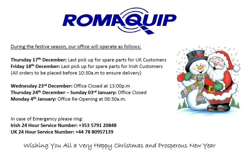 Xmas Opening &amp; Emergency Contact Details