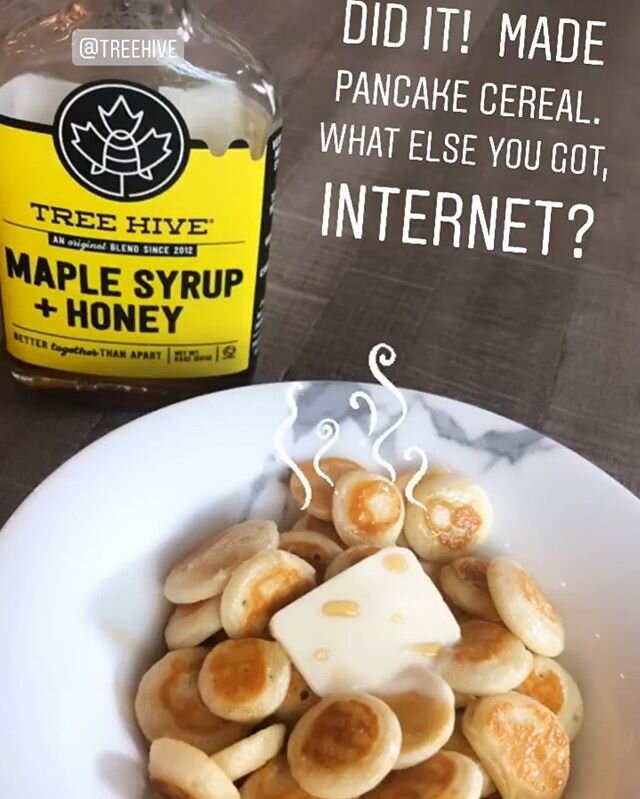 We figured we&rsquo;d see a fan/customer do this eventually! #treehive #pancakecereal #breakfast #bettertogetherthanapart