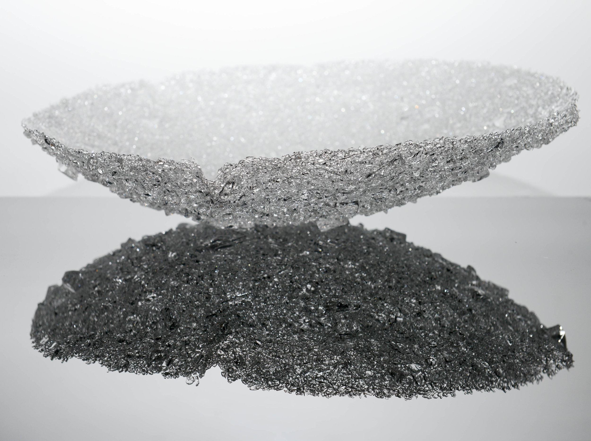 Naomi Jacques,  Crystal Frit fusion, Glass, Warm glass, sculpture forms curves