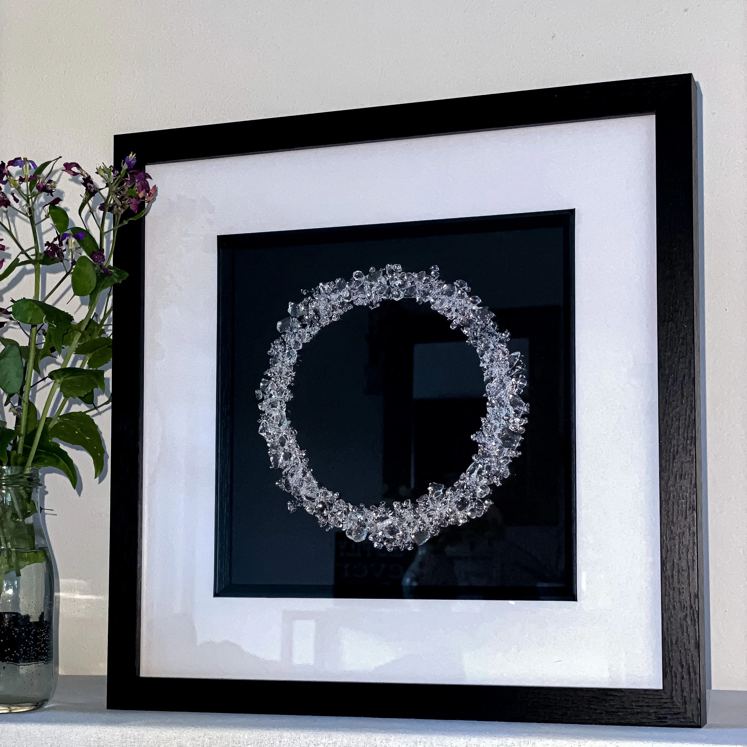 medium framed frit fusion crystal clear art work