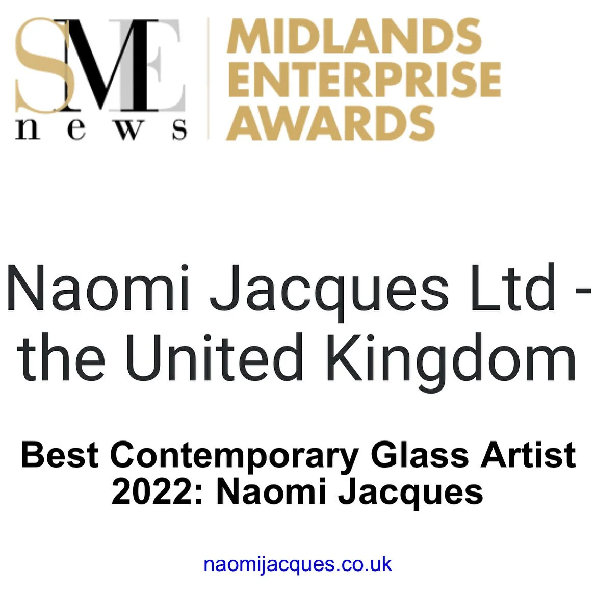 SME Business Award for Naomi Jacques Ltd