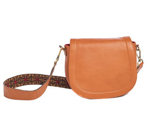 AMMALYA-Leather Saddle Bag Crossbody with Palestinian Embroidery