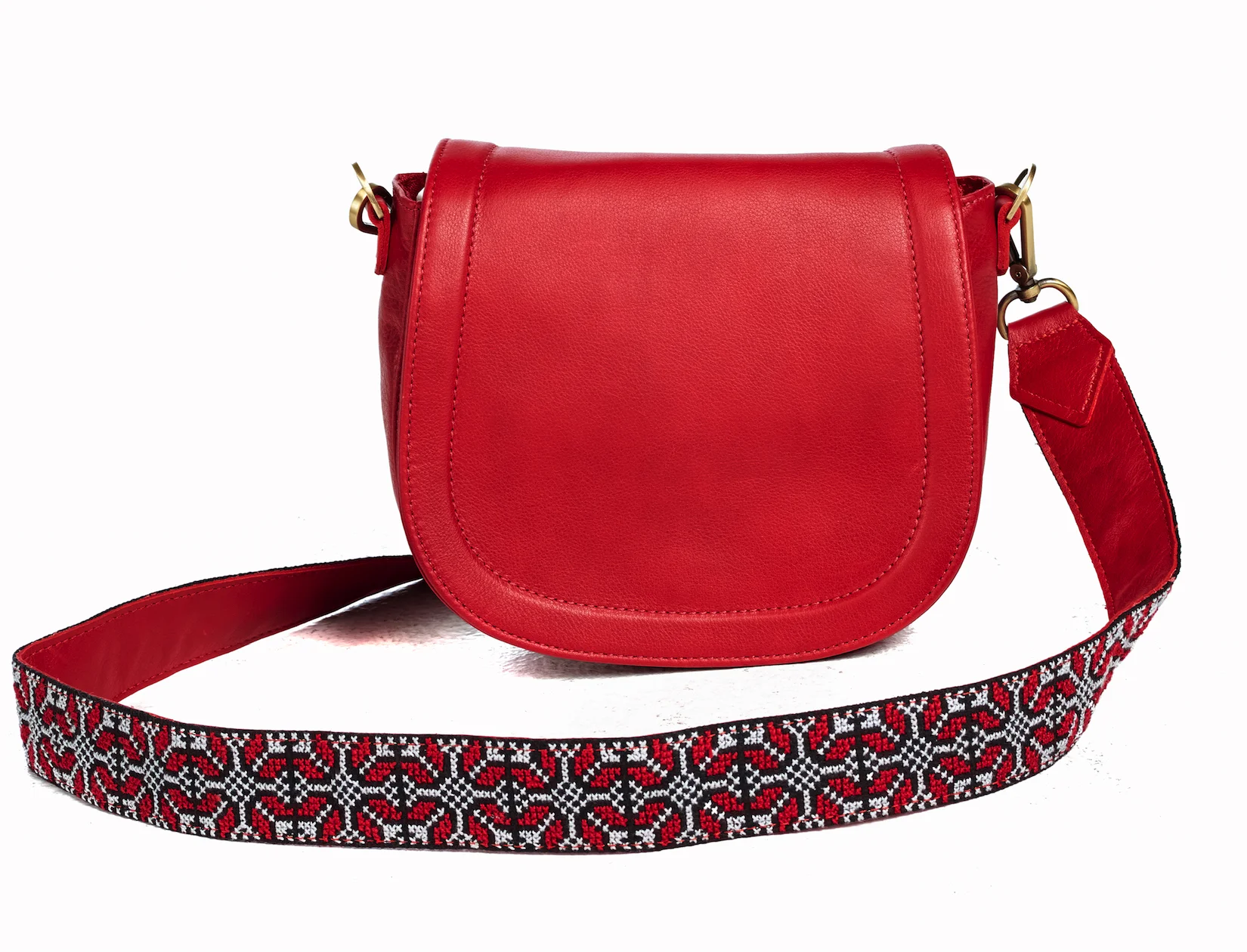red saddle bag